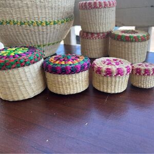 Handwoven Multicolor Basket Set